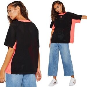 Adidas Originals Trefoil Logo Oversized Mesh Pink Black AA-42 Top Size Medium